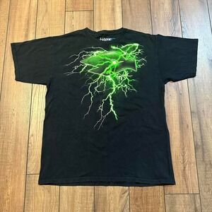 Tony Hawk Lightning Graphic T Shirt Boys Size XL Black Green Skater